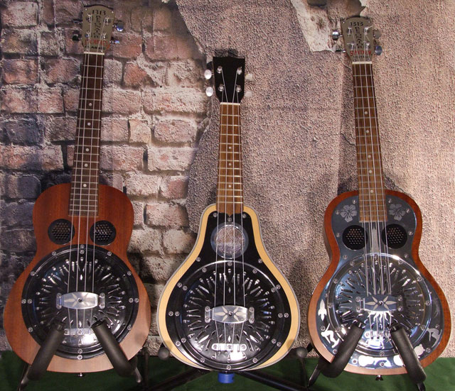 3 styles of Black Box Resonator ukulele